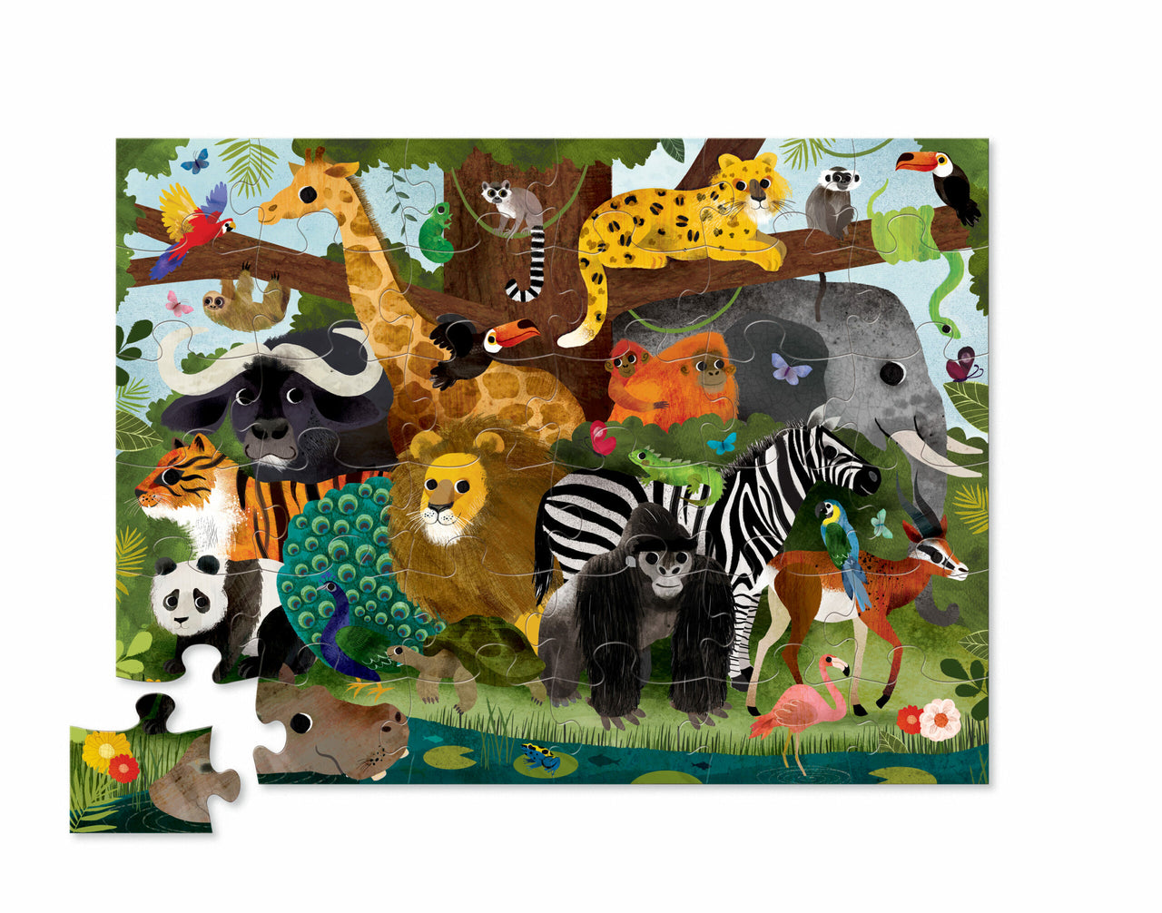 Crocodile Creek Golvpussel Jungle Friends (36 bitar)