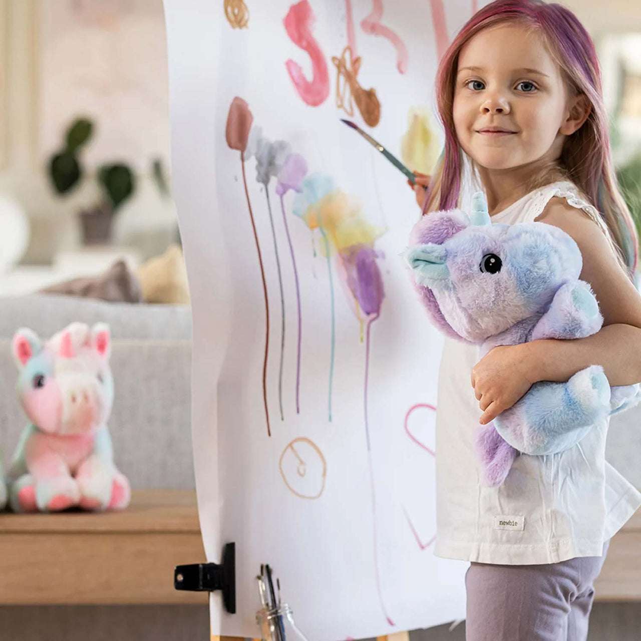 Teddykompaniet Gosedjur Enhörning Regnbågsfärgad Lila 25cm
