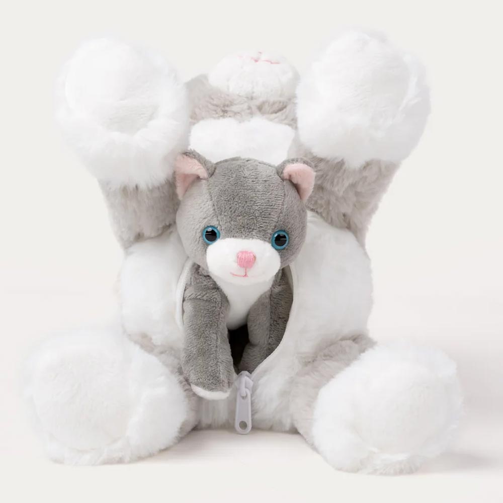 Teddykompaniet Gosedjur Katten Tuva med unge 30cm