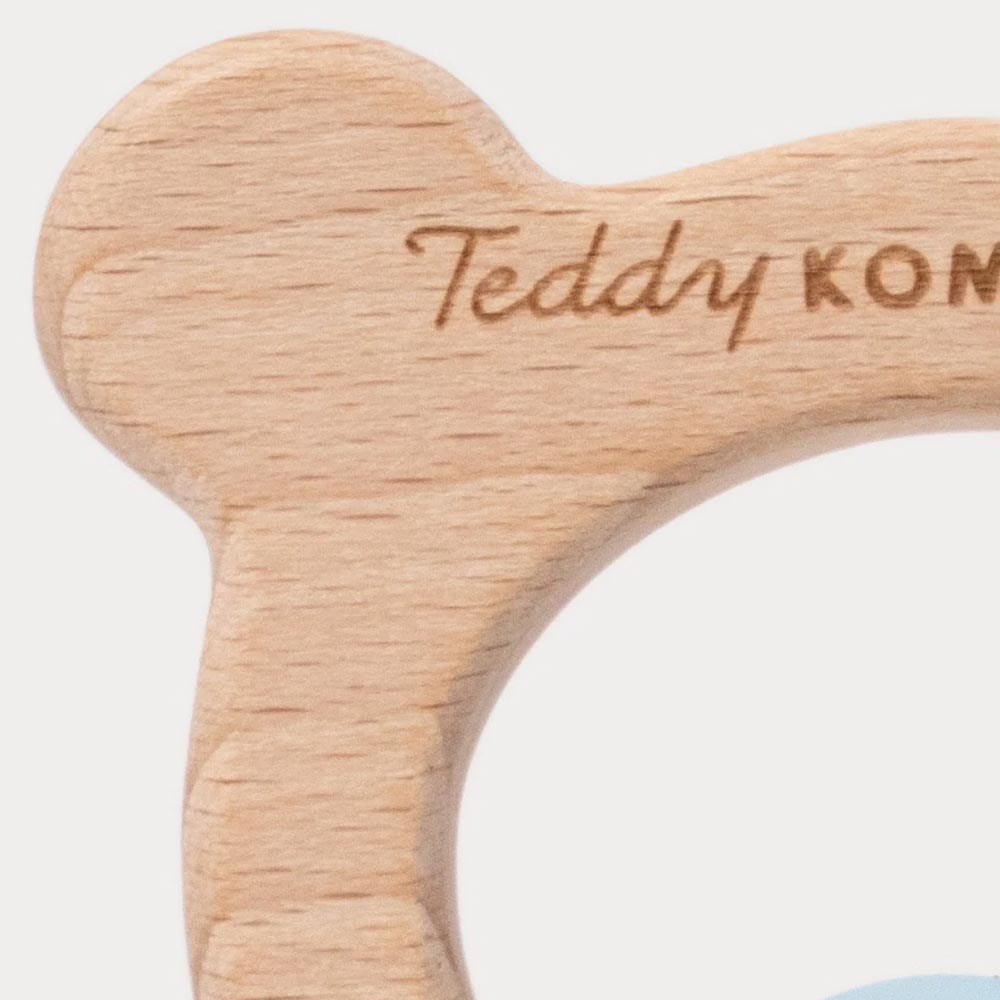 Teddykompaniet Bitring i silikon & trä Teal