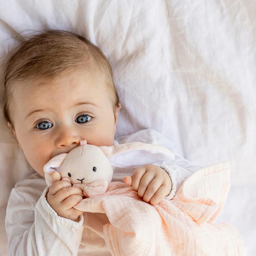 Teddykompaniet Diinglisar Snuttefilt Kanin Muslin Babyrosa