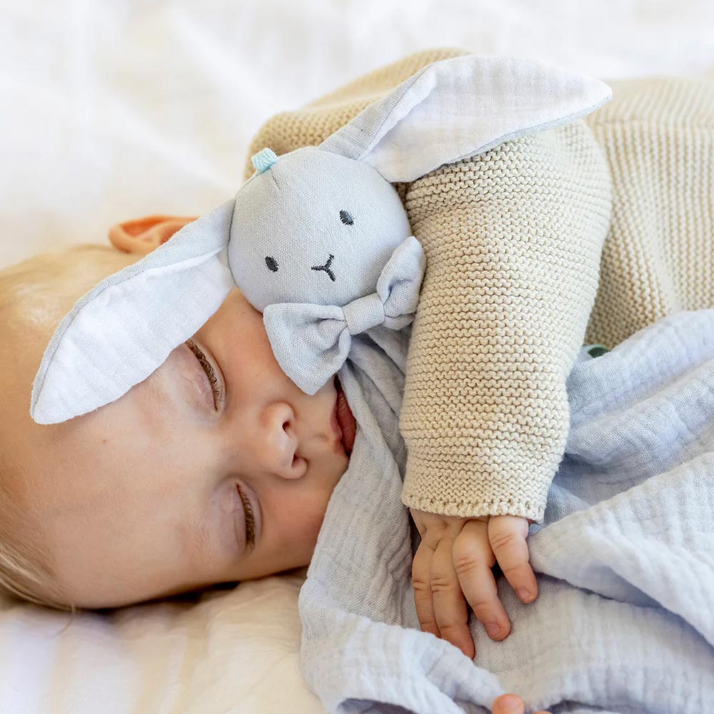 Teddykompaniet Diinglisar Snuttefilt Kanin Muslin Babyblå