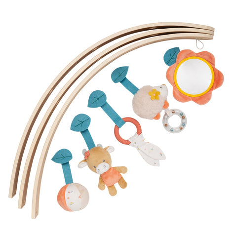 Nattou Babygym Med Träbågar Mila, Zoë & Lana