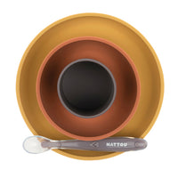 Thumbnail for Nattou Matset i silikon Senap/terracotta, 4-pack