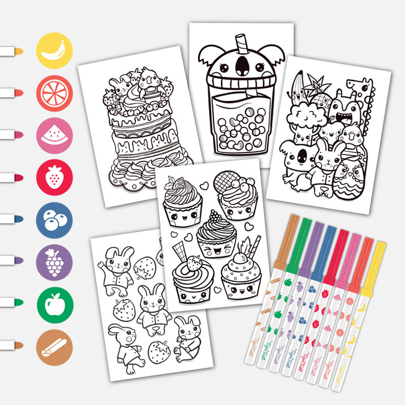 Tiger Tribe Målarset med doftpennor Scented Colouring Fruity Cutie