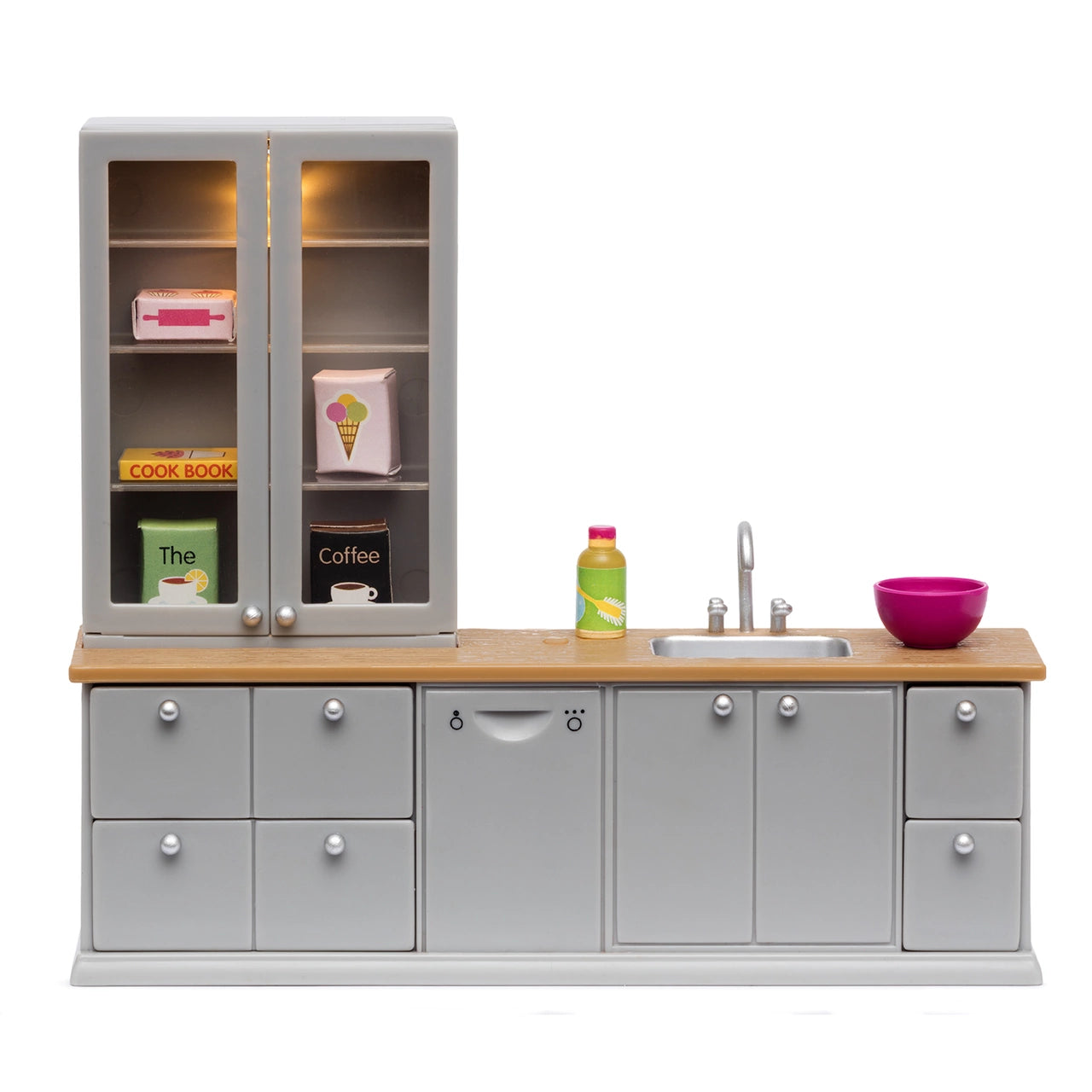 Lundby Dockhusmöbler Diskho & diskmaskin med belysning