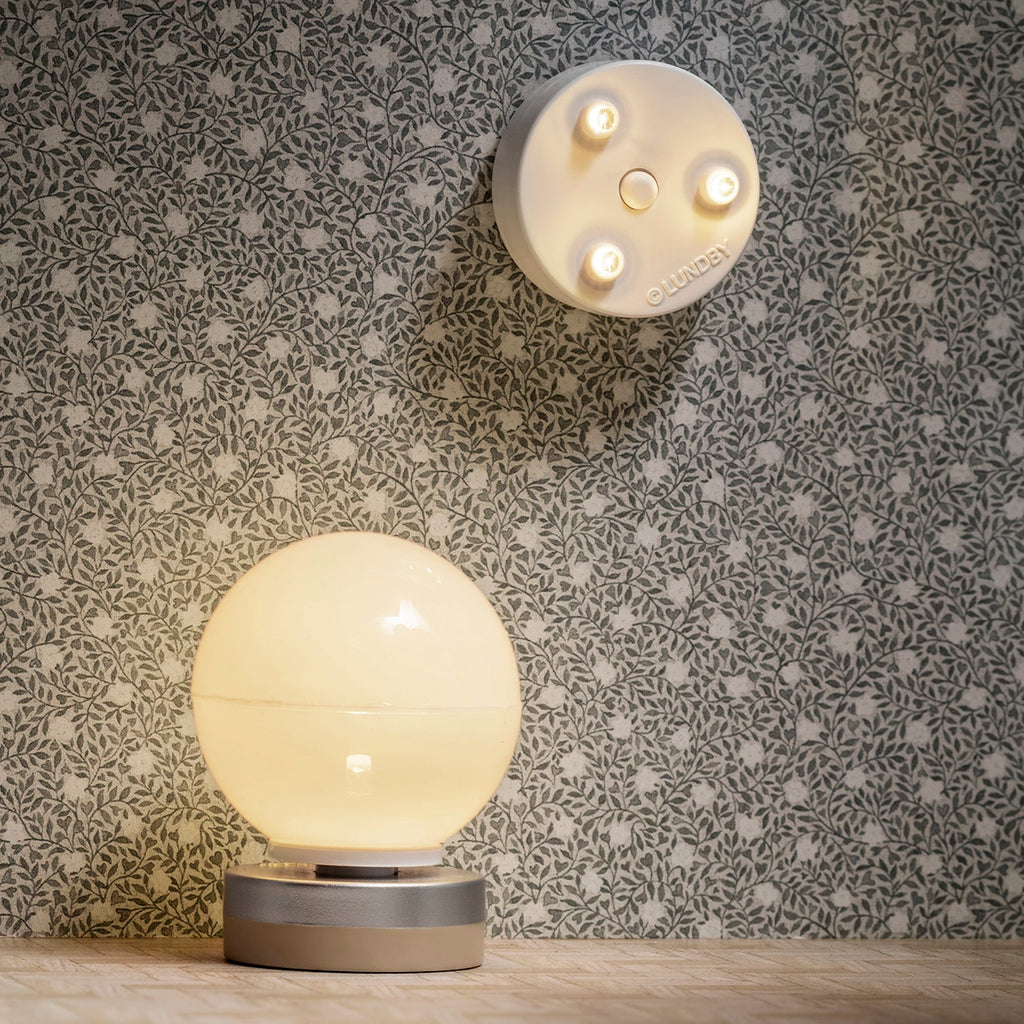 Lundby dukkehusbelysning spotlight & gulvlampe (batteridrevet)