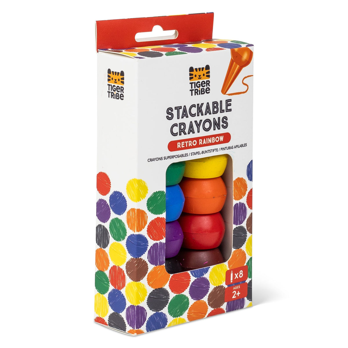 Tiger Tribe Stapelbara kritor Retro Rainbow (8 färger)