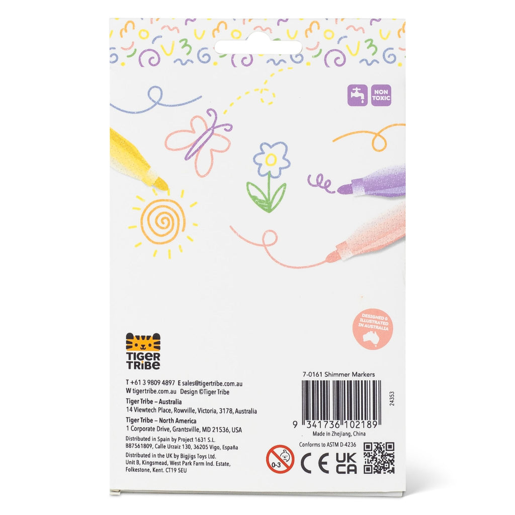 Tiger Tribe Tuschpennor Shimmer Markers (6 färger)