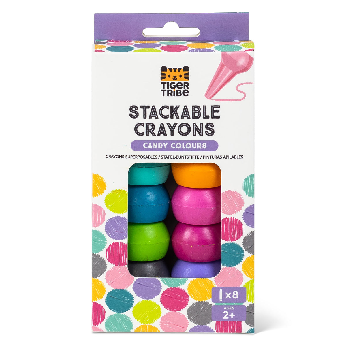 Tiger Tribe Stapelbara kritor Candy Colours (8 färger)