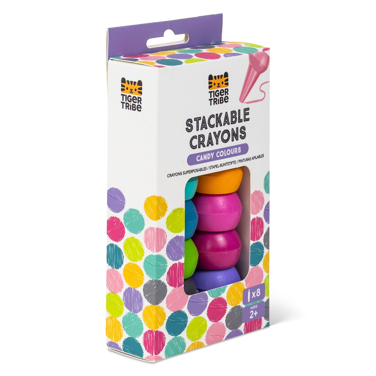 Tiger Tribe Stapelbara kritor Candy Colours (8 färger)