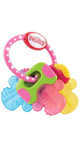 Nuby Bitring Icybite Nycklar Rosa/Blå/Gul +3m