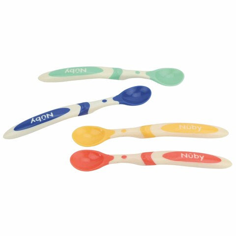 Nuby Långskaftad sked +6m (4-pack)