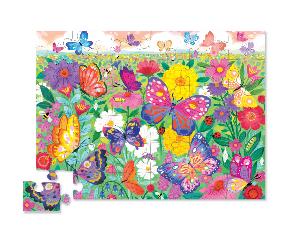 Crocodile Creek Pussel Butterfly Garden Foil Stamped (36 bitar)