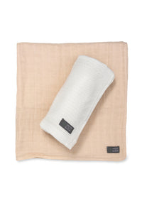 Thumbnail for Vinter & Bloom Soft Grid+muslin Eko 2pack Vit/beige