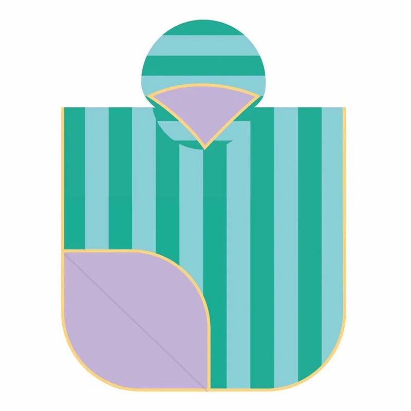 Quut Poncho Randig Grön (60x60cm)
