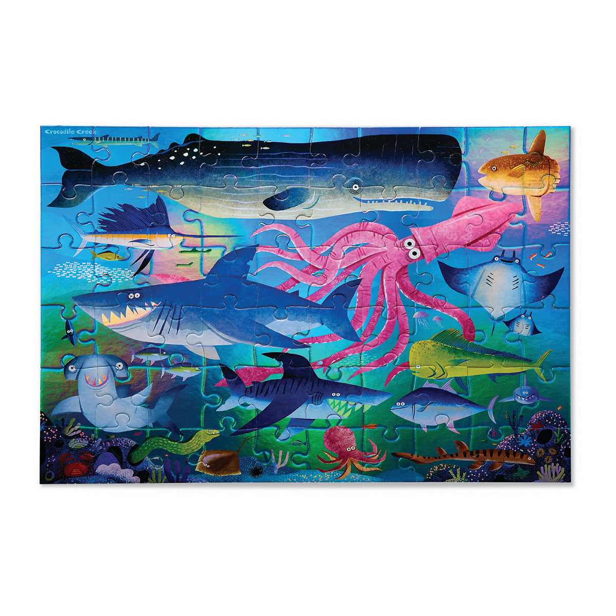 Crocodile Creek Holografiskt pussel Shimmering Sharks (60 bitar)