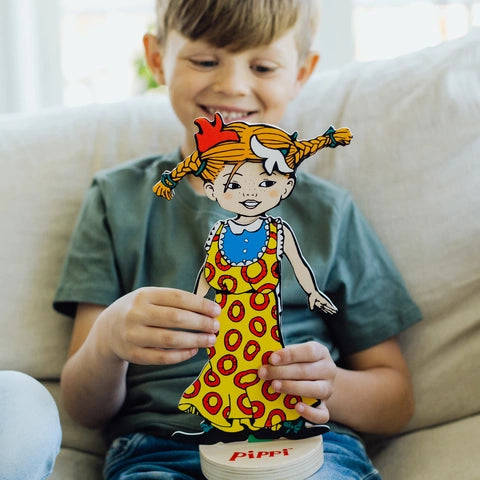 Pippi magnetdukke i træ
