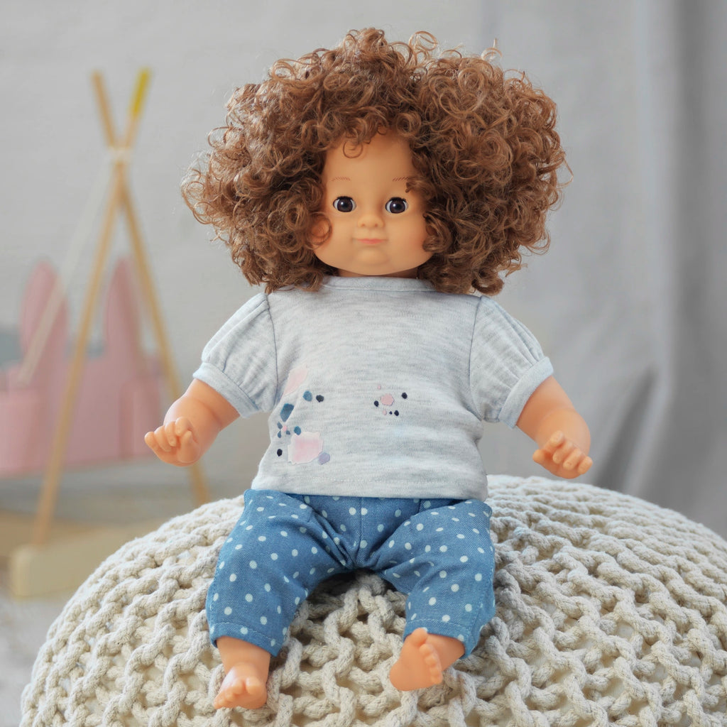 Skrållan Dukketøj: Jeans & T-shirt (36-40cm)