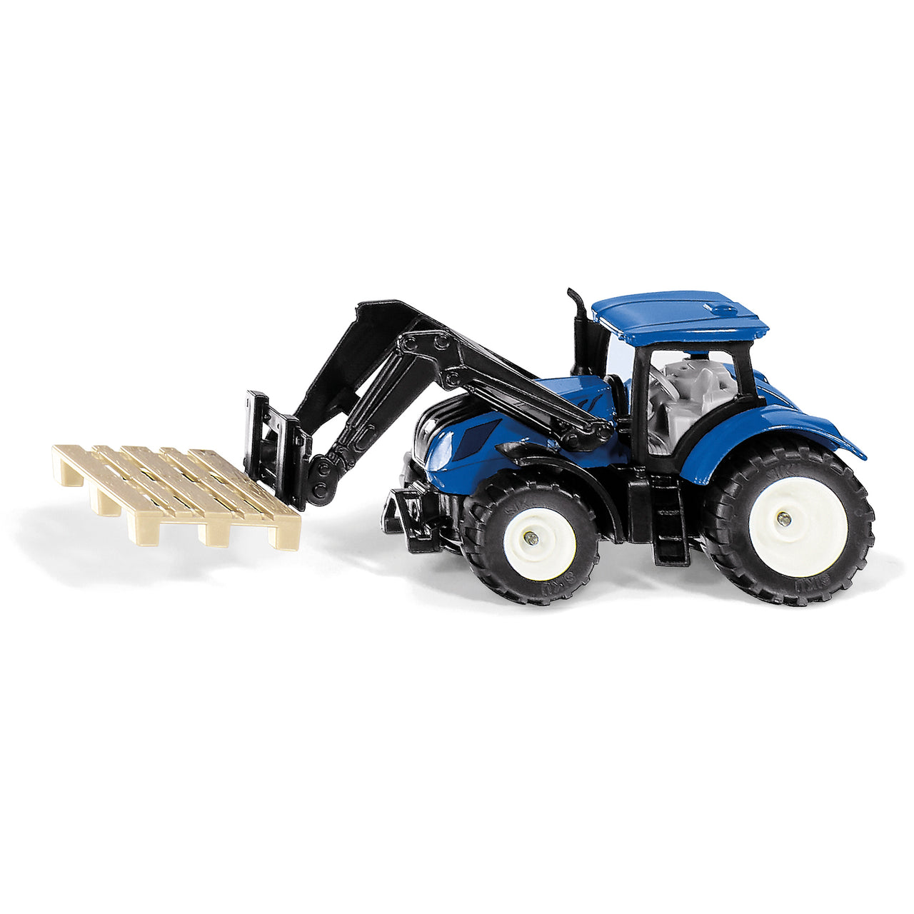SIKU New Holland Traktor med Pallyft + Pall