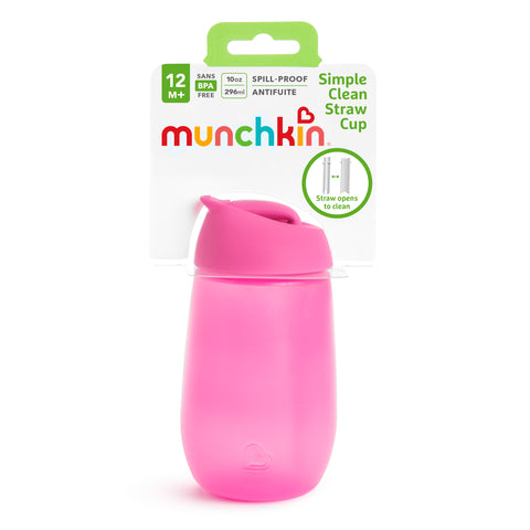 Munchkin Straw Cup Simple Clean Rosa +12m (300ml)