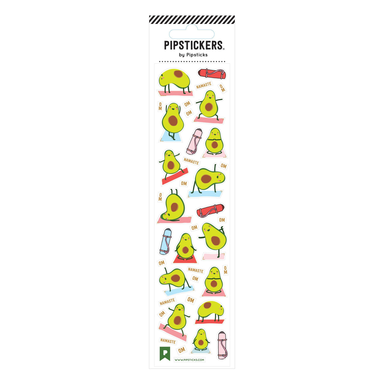 Pipsticks Klistermärken i PVC Avocado Asanas