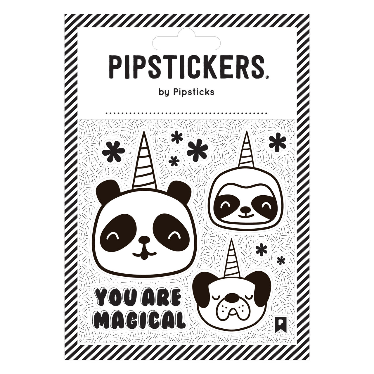 Pipsticks Klistermärken i PVC Color-in Pandacorn