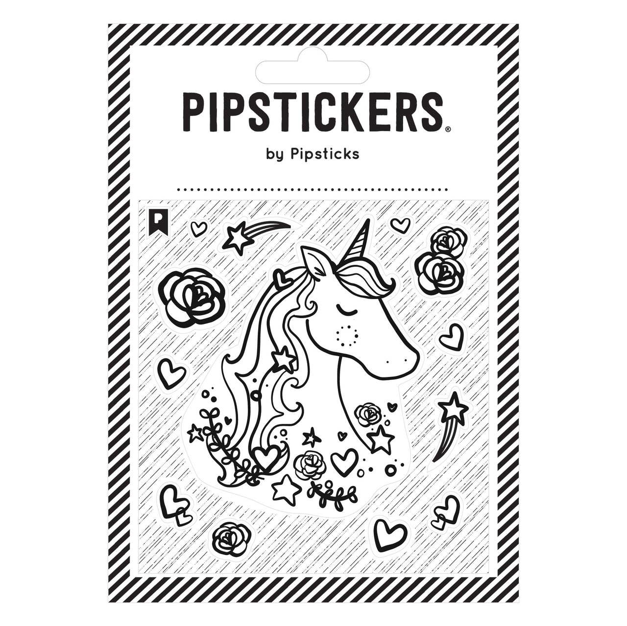 Pipsticks Klistermärken i PVC Color-in Unicorn