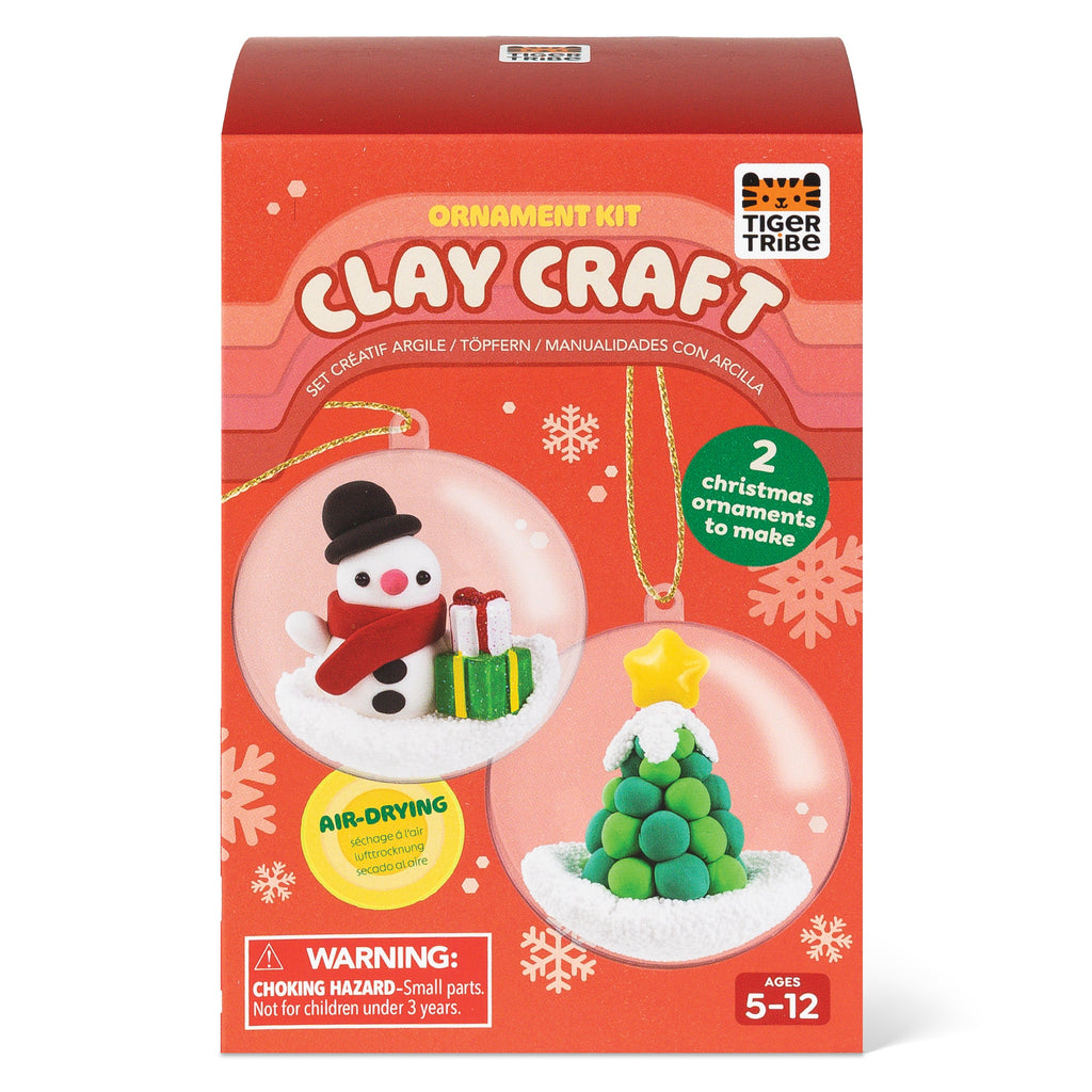 Tiger Tribe Pysselbox Clay Craft Ornament Kit Snowman & Tree