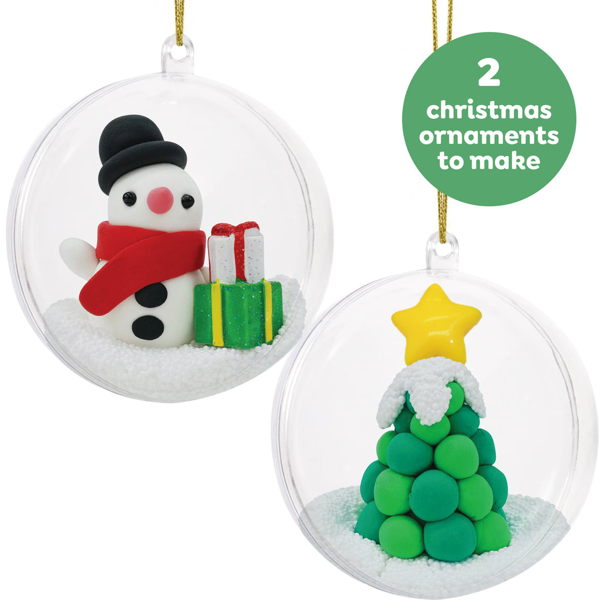 Tiger Tribe Pysselbox Clay Craft Ornament Kit Snowman & Tree – bild 2