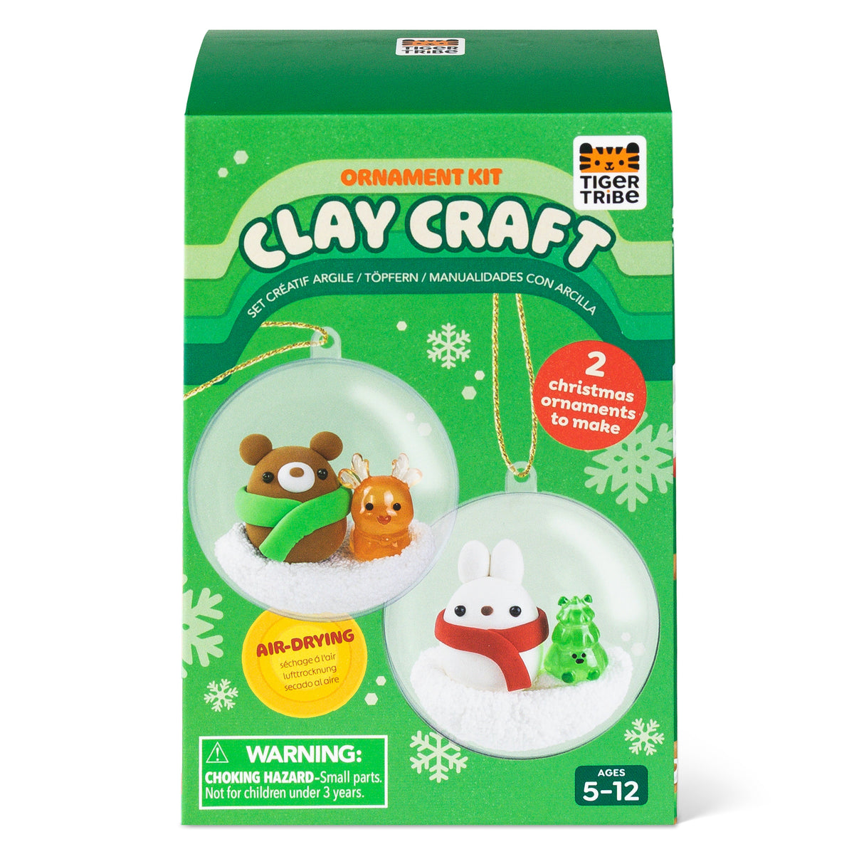 Tiger Tribe Pysselbox Clay Craft Ornament Kit Bear & Bunny