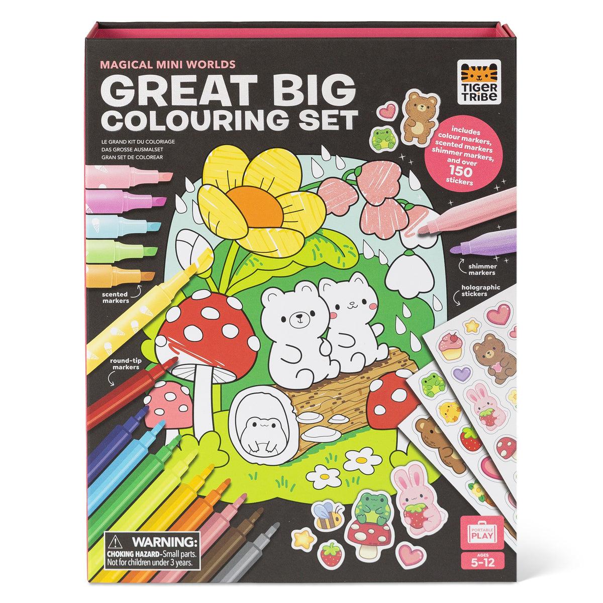 Tiger Tribe Målarset Great Big Colouring Set Magical Mini Worlds
