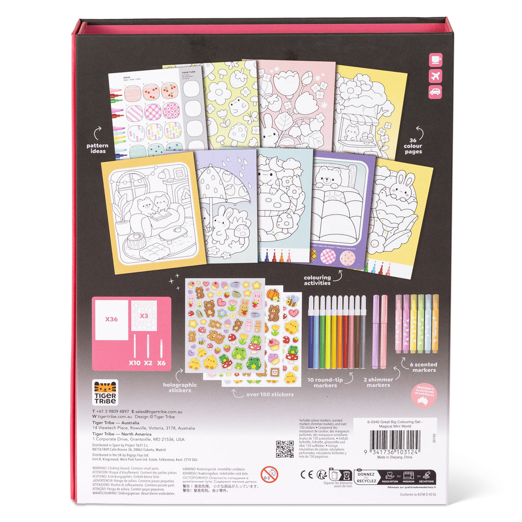 Tiger Tribe Målarset Great Big Colouring Set Magical Mini Worlds – bild 12