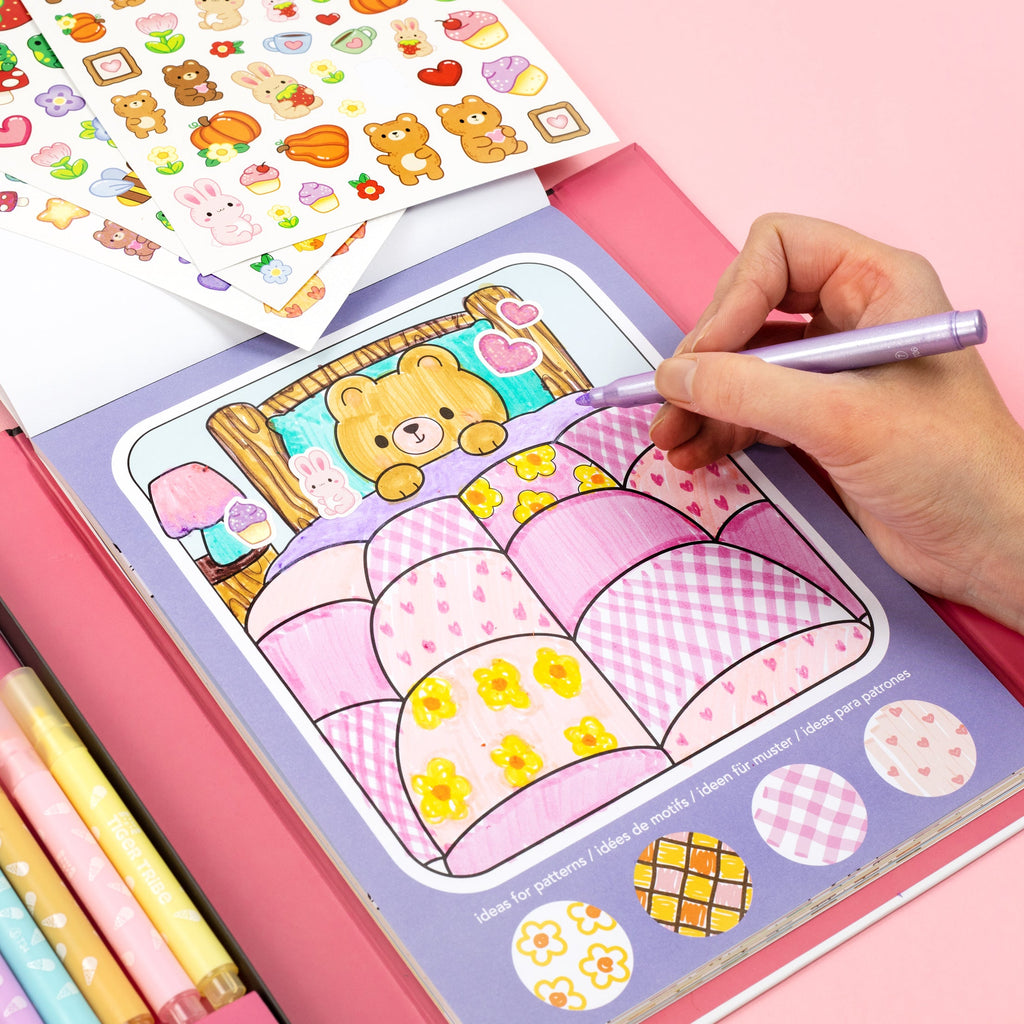 Tiger Tribe Målarset Great Big Colouring Set Magical Mini Worlds – bild 7