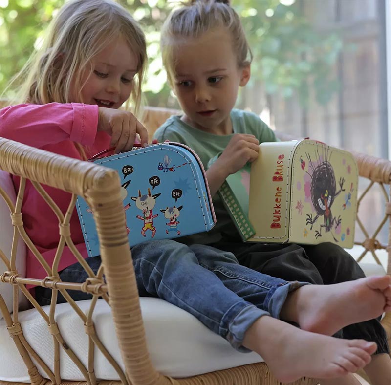 Bockarna Bruse Pappväska Blå 20cm