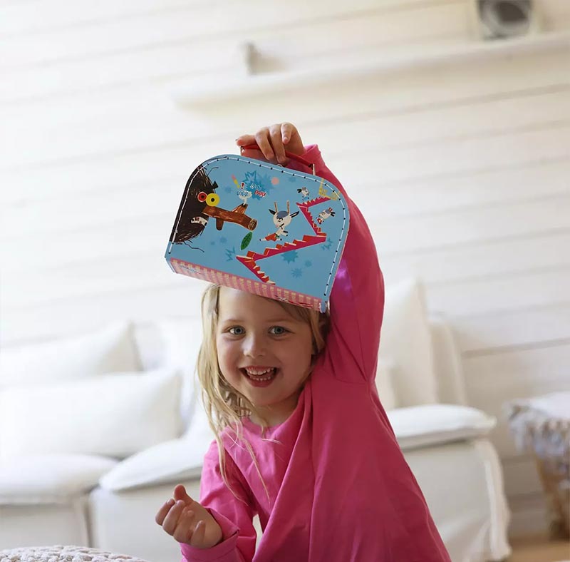 Bockarna Bruse Pappväska Blå 20cm
