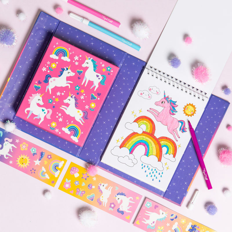 Tiger Tribe Målarset med 10 tuschpennor Unicorn Magic