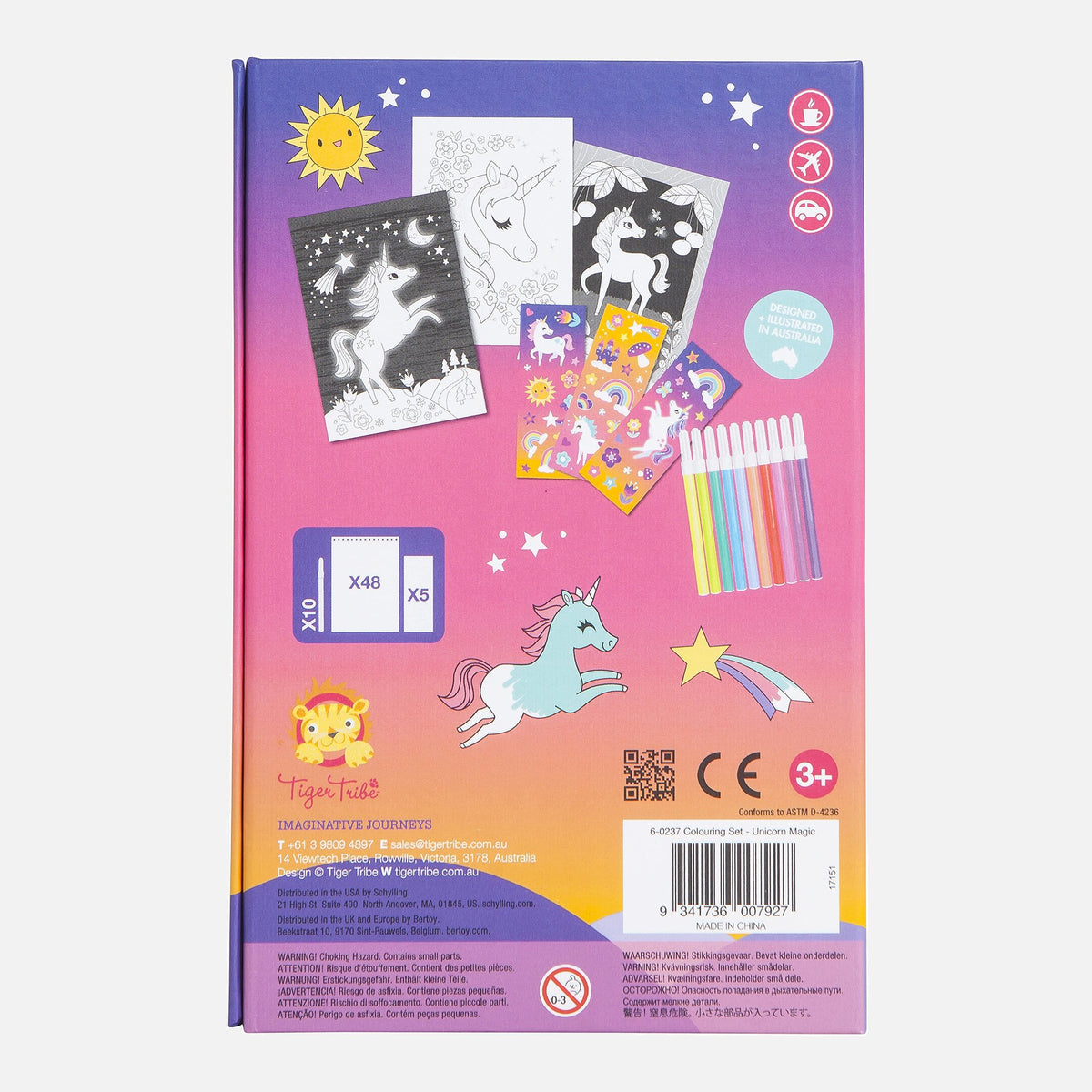 Tiger Tribe Målarset med 10 tuschpennor Unicorn Magic