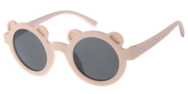 Dudes & Dudettes Runda gummerade solglasögon för barn - Beige (0-4år)
