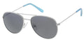 Dudes & Dudettes Pilotglasögon i metall för barn - Light Silver Blue Tips (5-8år)