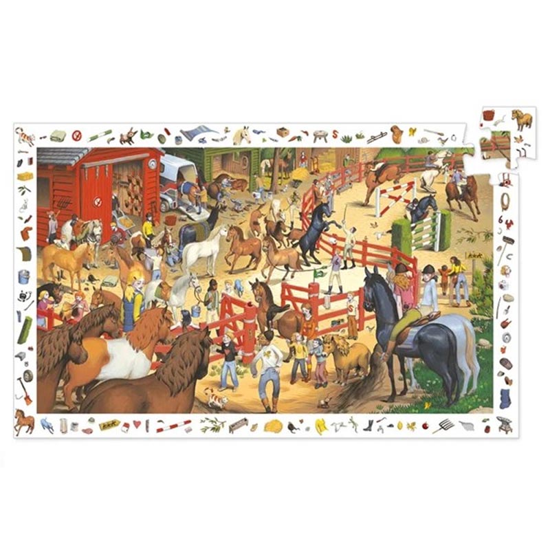 Djeco Observationspussel Equitation (200 bitar)