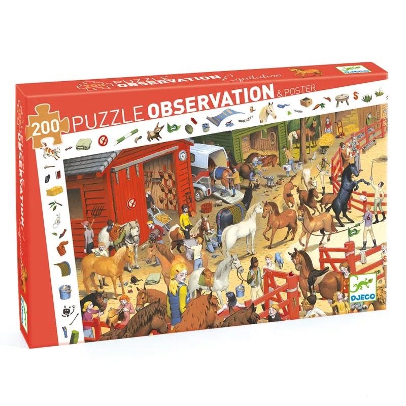 Djeco Observationspussel Equitation (200 bitar)