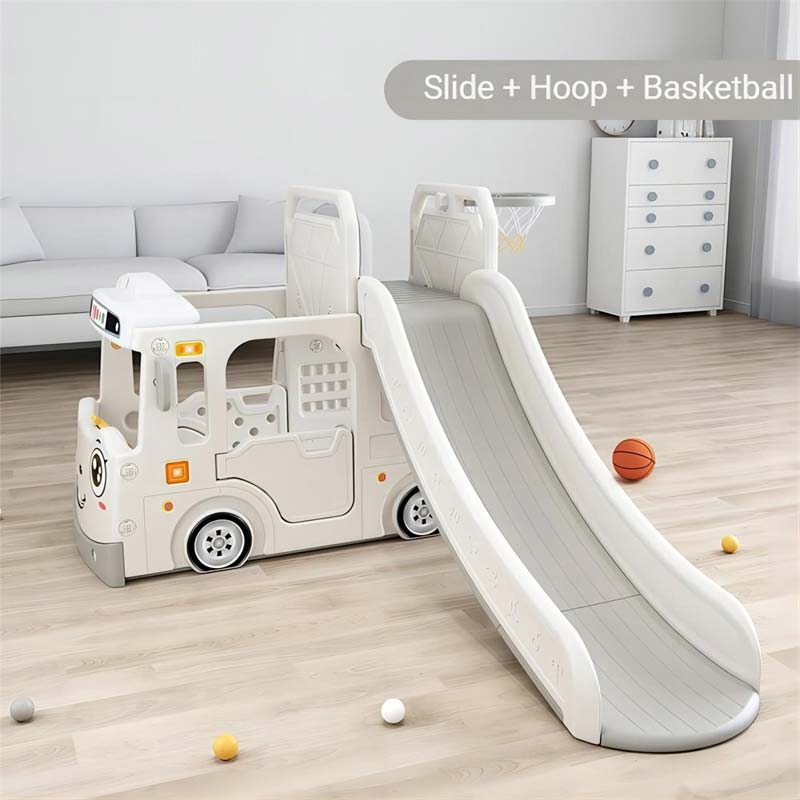 Elite Toys Lastbil med rutsjebane og gynge Beige