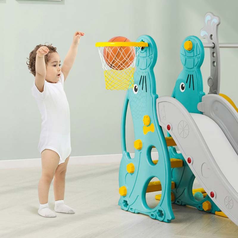 Elite Toys Rutsjebane med basketballkurv Turkis