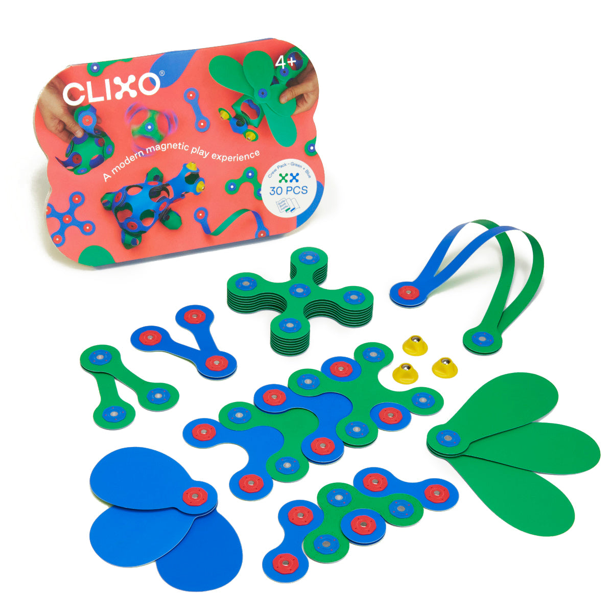 Clixo Byggset Crew Pack Blå/Grön (30 delar)