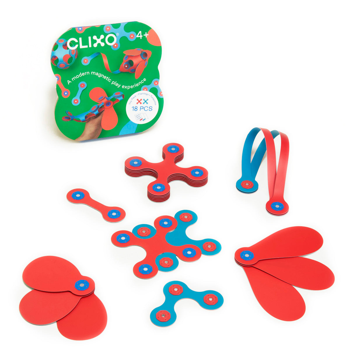 Clixo Byggset Itsy Pack Flamingo/Turkos (18 delar)
