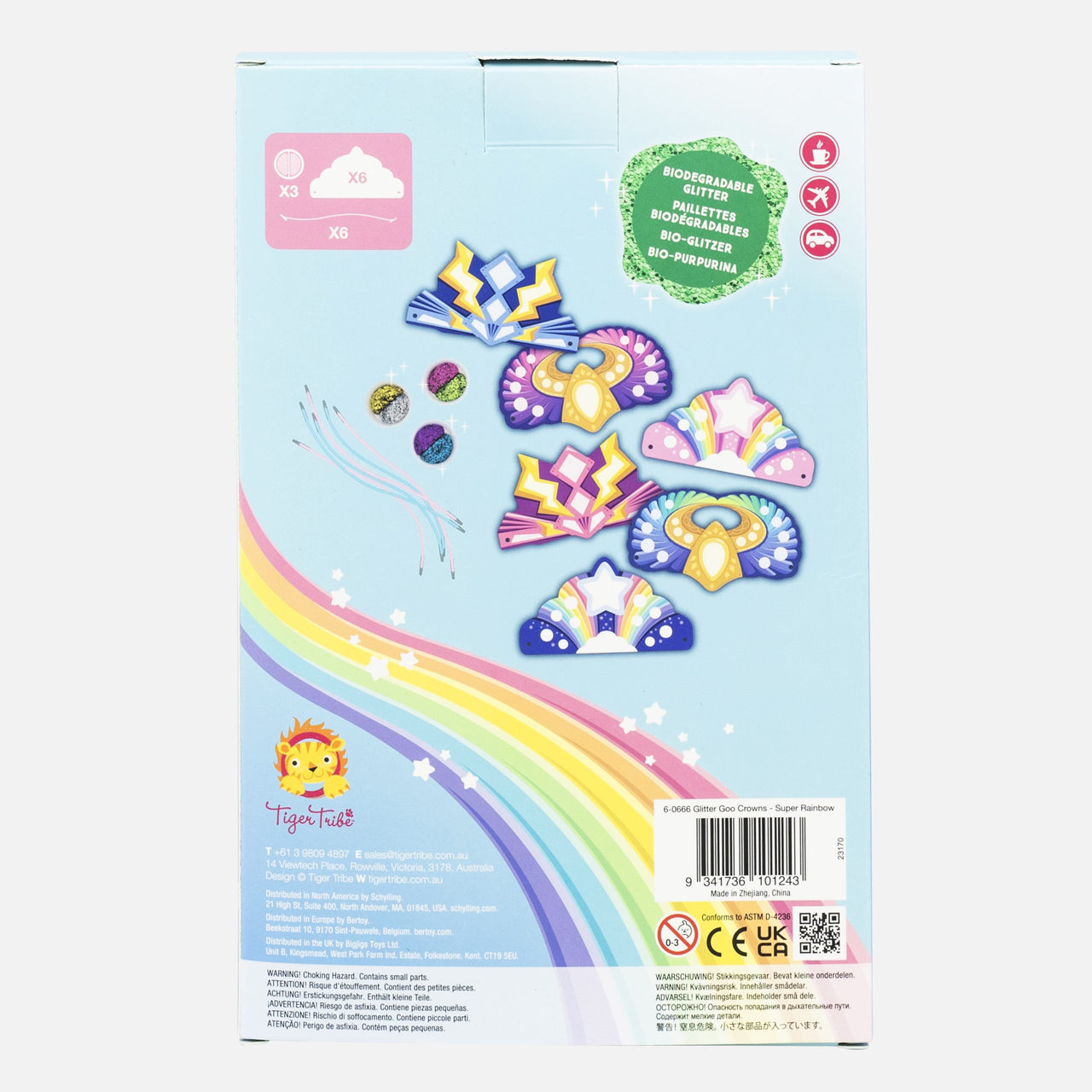 Tiger Tribe Pysselpaket Glitter Goo Crowns Super Rainbow