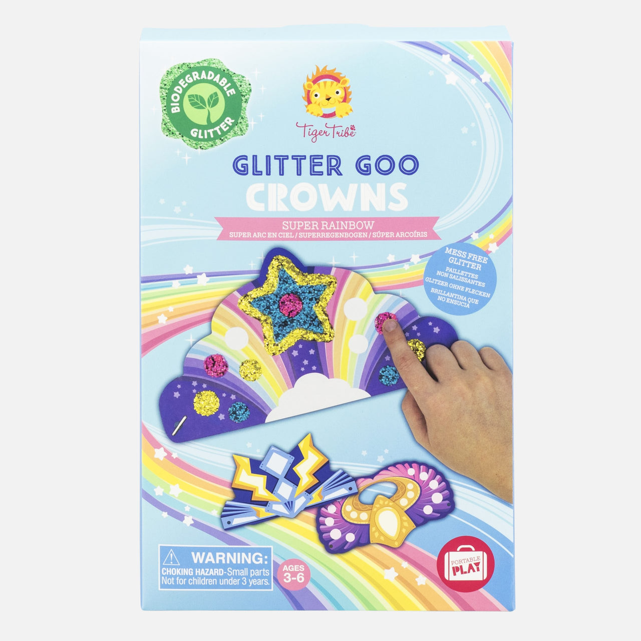 Tiger Tribe Pysselpaket Glitter Goo Crowns Super Rainbow