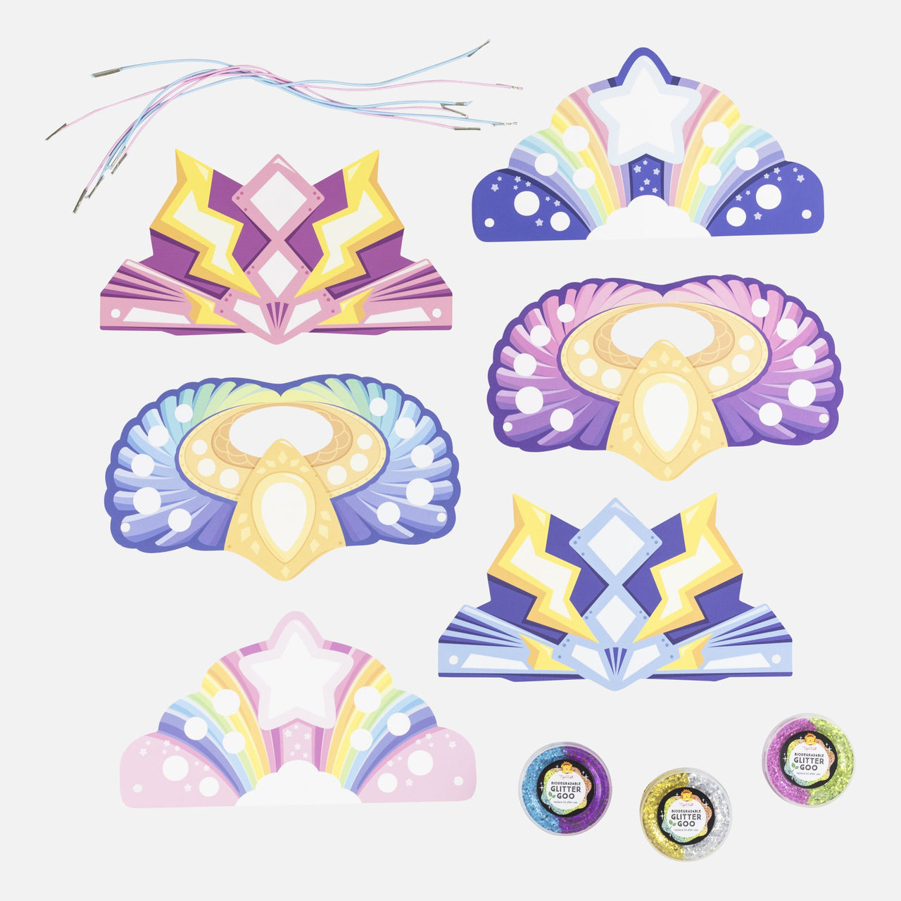 Tiger Tribe Pysselpaket Glitter Goo Crowns Super Rainbow