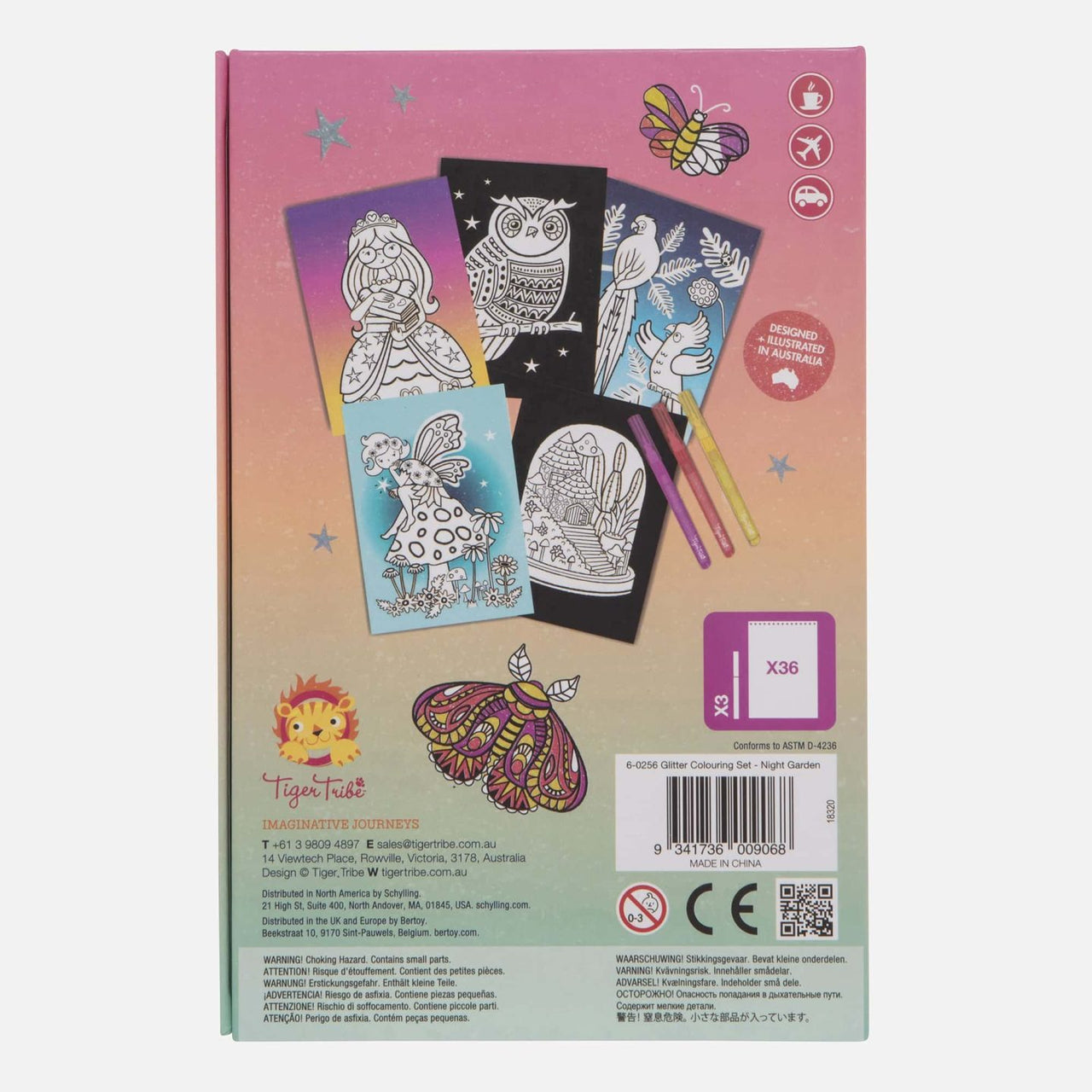 Tiger Tribe Målarset med glitterpennor Night Garden
